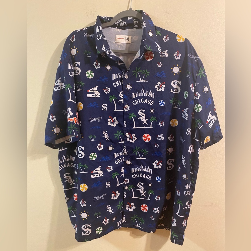 SGA Chicago White Sox Beggars Pizza‎ Blue Hawaiian Style Shirt Mens XL